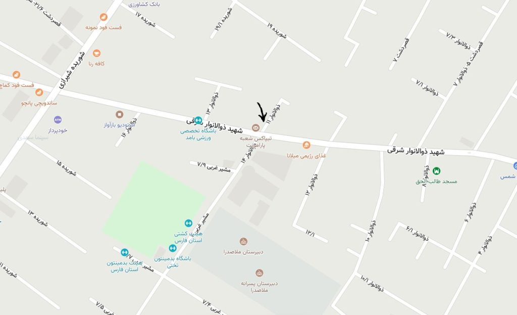 نقشه شیراز پرینتر